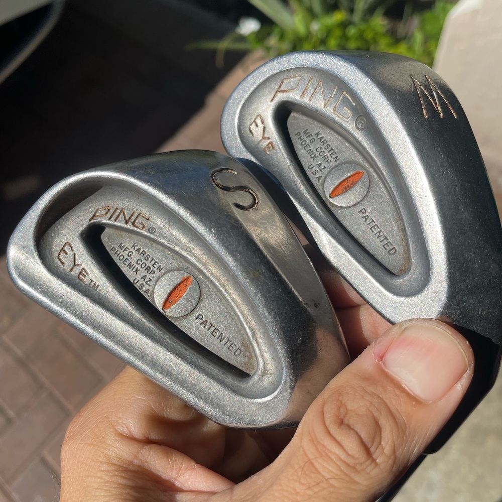 Ping eye wedge 2 pc set orange dot 
In right handed 
Steel shafts